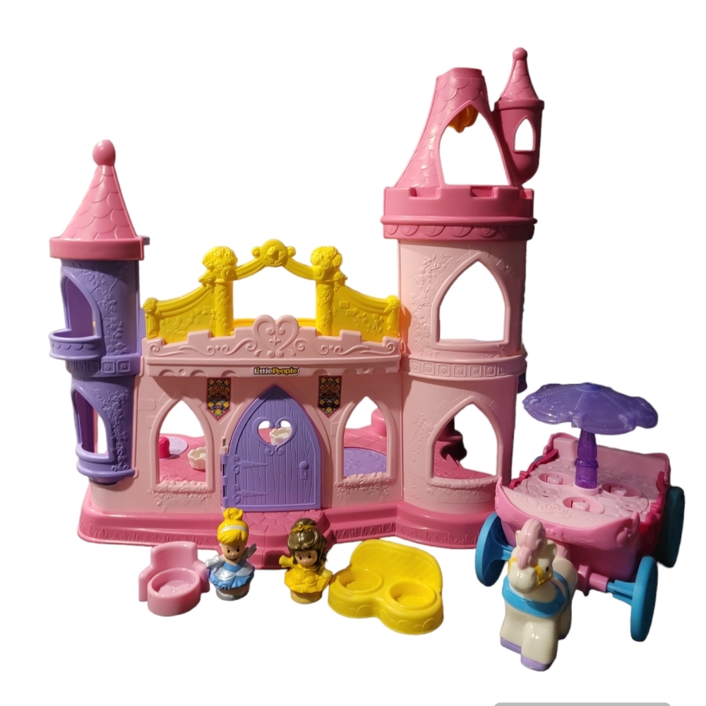 Little People Disney Princess Musical Dancing Palace, Carriage, Figures Working